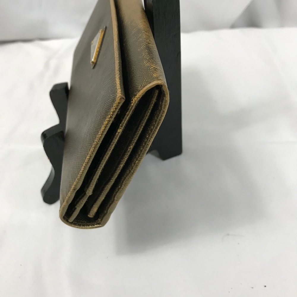 Prada Metallic Gold Saffiano Leather Double Snap Continental Wallet - Picture 4 of 9